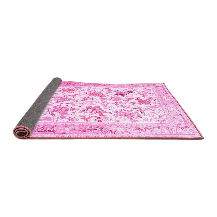 Sideview of Animal Pink Traditional Rug, tr117pnk