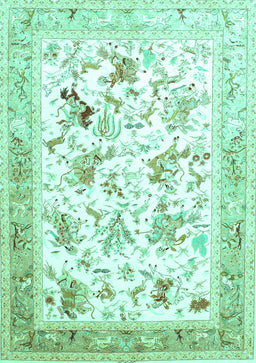 Animal Turquoise Traditional Rug, tr117turq