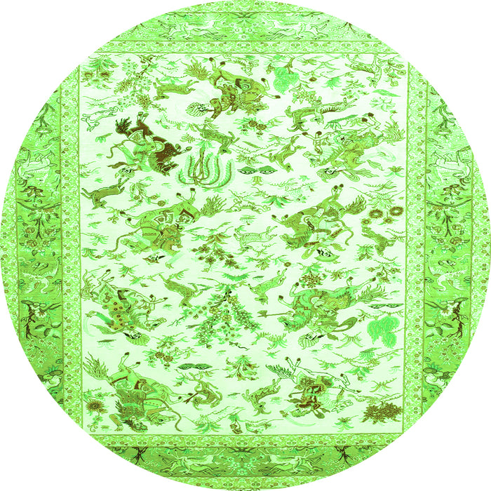 Machine Washable Animal Green Traditional Area Rugs, wshtr117grn