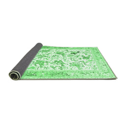 Sideview of Animal Emerald Green Traditional Rug, tr117emgrn