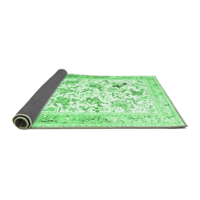 Sideview of Animal Emerald Green Traditional Rug, tr117emgrn