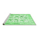 Sideview of Machine Washable Animal Emerald Green Traditional Area Rugs, wshtr117emgrn