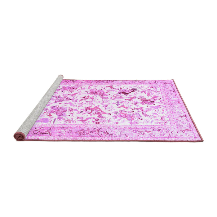 Sideview of Machine Washable Animal Purple Traditional Area Rugs, wshtr117pur