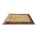 Sideview of Machine Washable Traditional Mahogany Brown Rug, wshtr118