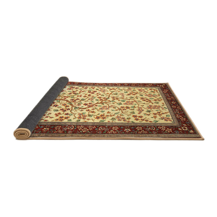 Sideview of Traditional Mahogany Brown Animal Rug, tr118
