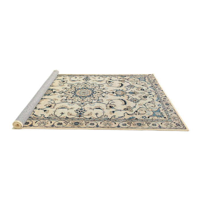 Sideview of Machine Washable Traditional Vanilla Gold Rug, wshtr1180