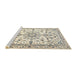 Sideview of Machine Washable Traditional Vanilla Gold Rug, wshtr1180