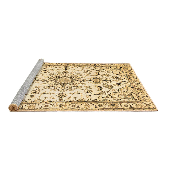 Sideview of Machine Washable Persian Brown Traditional Rug, wshtr1180brn