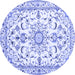 Round Persian Blue Traditional Rug, tr1180blu