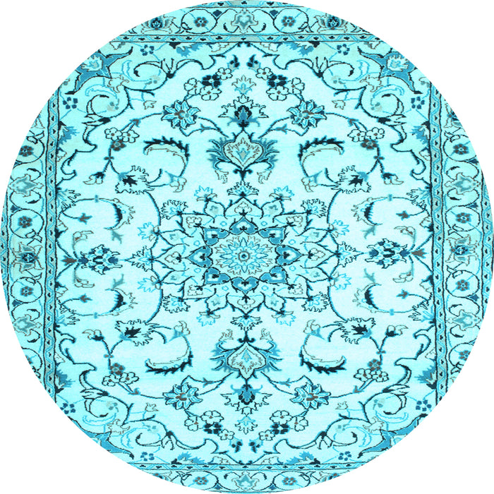 Round Persian Light Blue Traditional Rug, tr1180lblu
