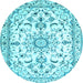 Round Persian Light Blue Traditional Rug, tr1180lblu