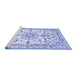 Sideview of Machine Washable Persian Blue Traditional Rug, wshtr1180blu