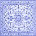 Square Persian Blue Traditional Rug, tr1180blu