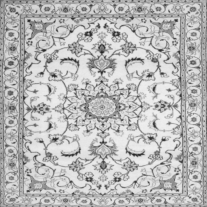 Round Machine Washable Persian Gray Traditional Rug, wshtr1180gry