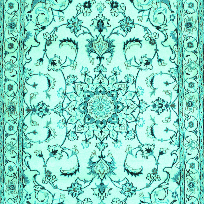 Machine Washable Persian Turquoise Traditional Area Rugs, wshtr1180turq