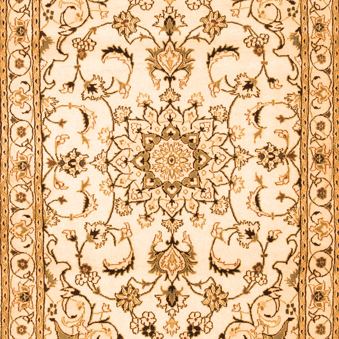 Serging Thickness of Machine Washable Persian Orange Traditional Area Rugs, wshtr1180org