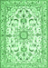 Machine Washable Persian Emerald Green Traditional Area Rugs, wshtr1180emgrn