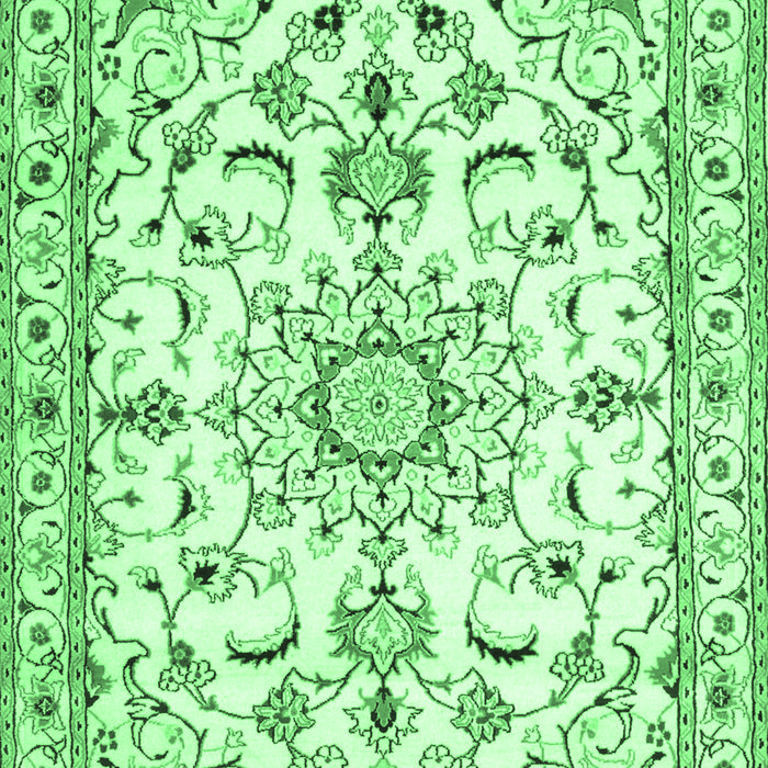 Machine Washable Persian Emerald Green Traditional Area Rugs, wshtr1180emgrn