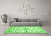 Machine Washable Persian Green Traditional Area Rugs in a Living Room,, wshtr1180grn