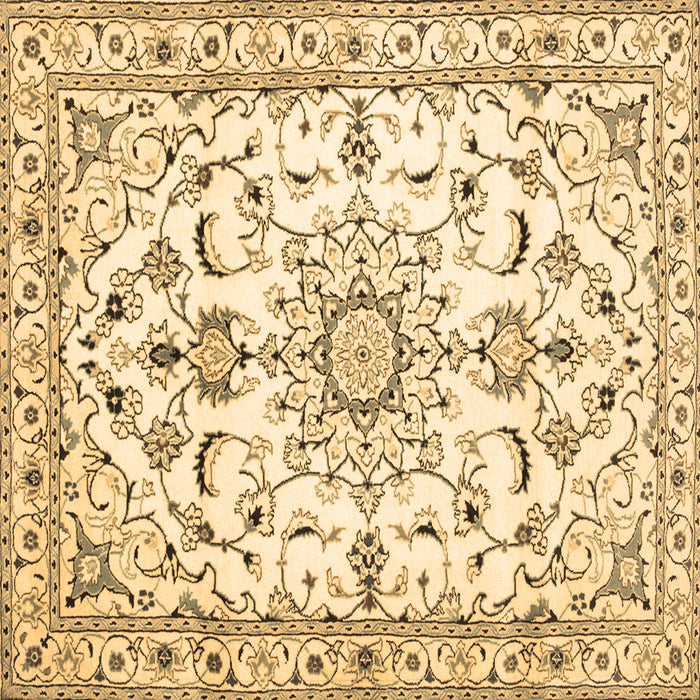 Square Persian Brown Traditional Rug, tr1180brn