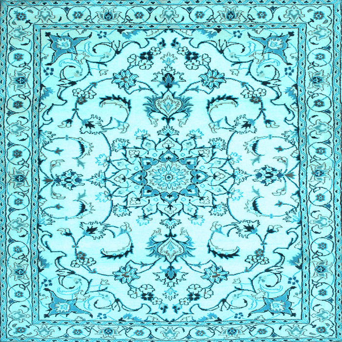 Square Machine Washable Persian Light Blue Traditional Rug, wshtr1180lblu