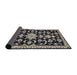 Sideview of Traditional Gunmetal Green Persian Rug, tr1181