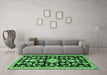 Machine Washable Persian Emerald Green Traditional Area Rugs in a Living Room,, wshtr1181emgrn