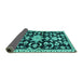 Sideview of Persian Turquoise Traditional Rug, tr1181turq