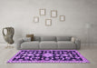 Machine Washable Persian Purple Traditional Area Rugs in a Living Room, wshtr1181pur