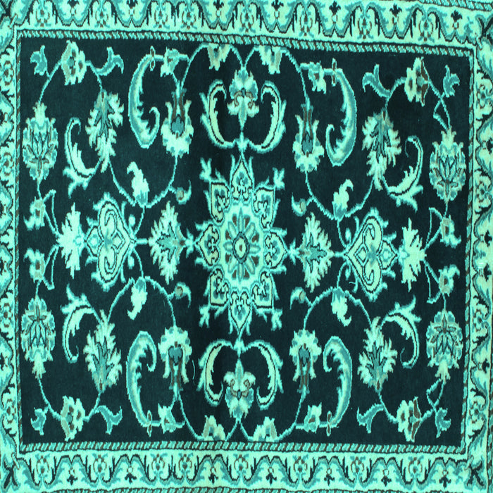 Square Persian Turquoise Traditional Rug, tr1181turq