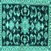 Square Persian Turquoise Traditional Rug, tr1181turq