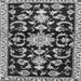 Round Machine Washable Persian Gray Traditional Rug, wshtr1181gry