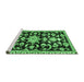 Sideview of Machine Washable Persian Emerald Green Traditional Area Rugs, wshtr1181emgrn