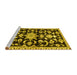 Sideview of Machine Washable Persian Yellow Traditional Rug, wshtr1181yw