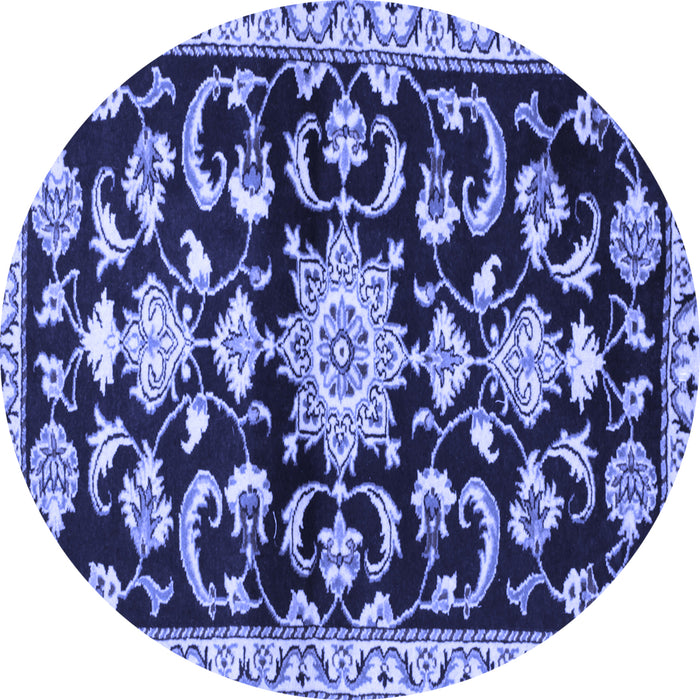Round Persian Blue Traditional Rug, tr1181blu