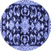 Round Persian Blue Traditional Rug, tr1181blu