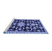 Sideview of Machine Washable Persian Blue Traditional Rug, wshtr1181blu