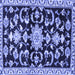 Square Persian Blue Traditional Rug, tr1181blu