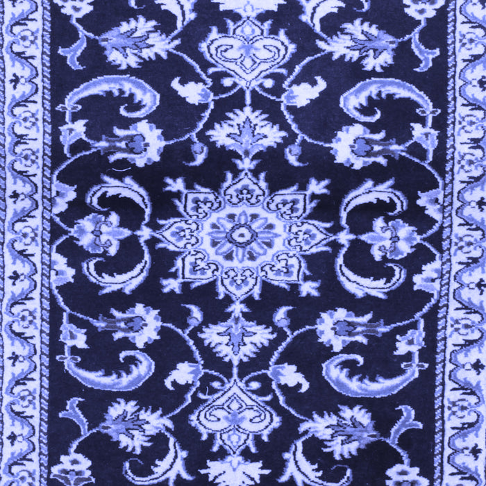 Machine Washable Persian Blue Traditional Rug, wshtr1181blu