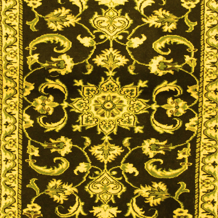 Machine Washable Persian Yellow Traditional Rug, wshtr1181yw