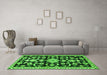 Machine Washable Persian Green Traditional Area Rugs in a Living Room,, wshtr1181grn