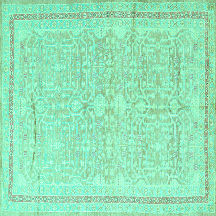 Square Machine Washable Persian Turquoise Traditional Area Rugs, wshtr1182turq
