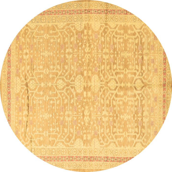 Round Machine Washable Persian Brown Traditional Rug, wshtr1182brn