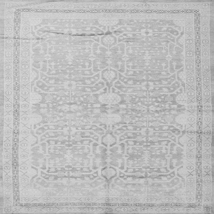 Round Machine Washable Persian Gray Traditional Rug, wshtr1182gry