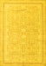Machine Washable Persian Yellow Traditional Rug, wshtr1182yw