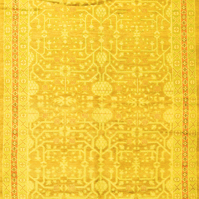 Machine Washable Persian Yellow Traditional Rug, wshtr1182yw