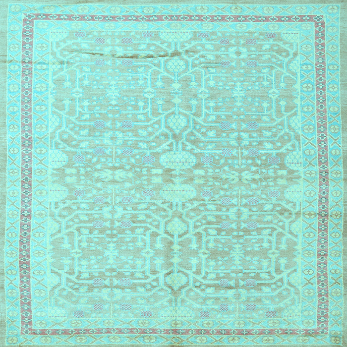 Square Machine Washable Persian Light Blue Traditional Rug, wshtr1182lblu