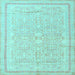 Square Machine Washable Persian Light Blue Traditional Rug, wshtr1182lblu