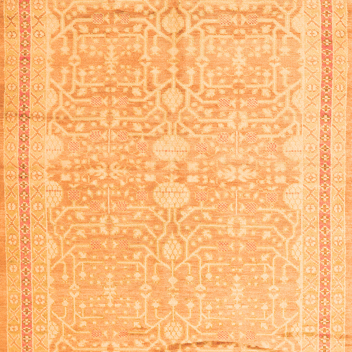 Serging Thickness of Machine Washable Persian Orange Traditional Area Rugs, wshtr1182org
