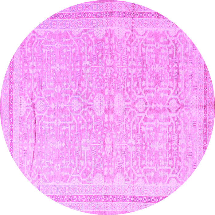 Round Persian Purple Traditional Rug, tr1182pur